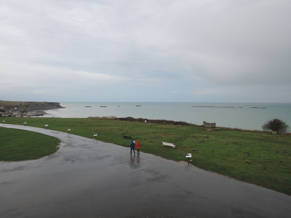 Arromanches: vue sur une des plages du débarquement