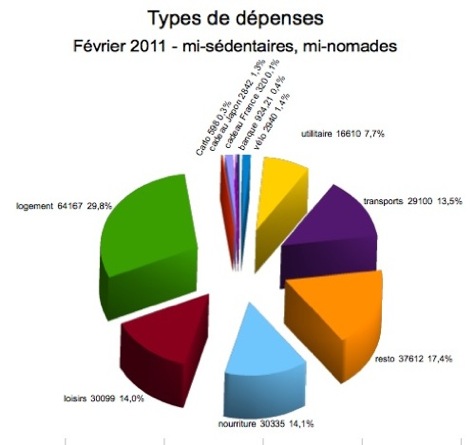 répartition des types de dépenses