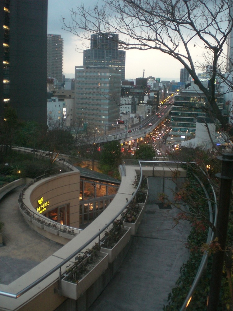 Les terrasses à étages de Nanba Parks: un peu de verdure au milieu du 2° plus gros carrefour de la ville