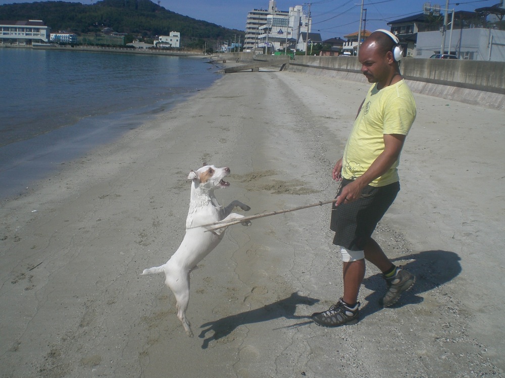 Avant de quitter la presqu'île, on profite un peu de la plage: il fait beau!