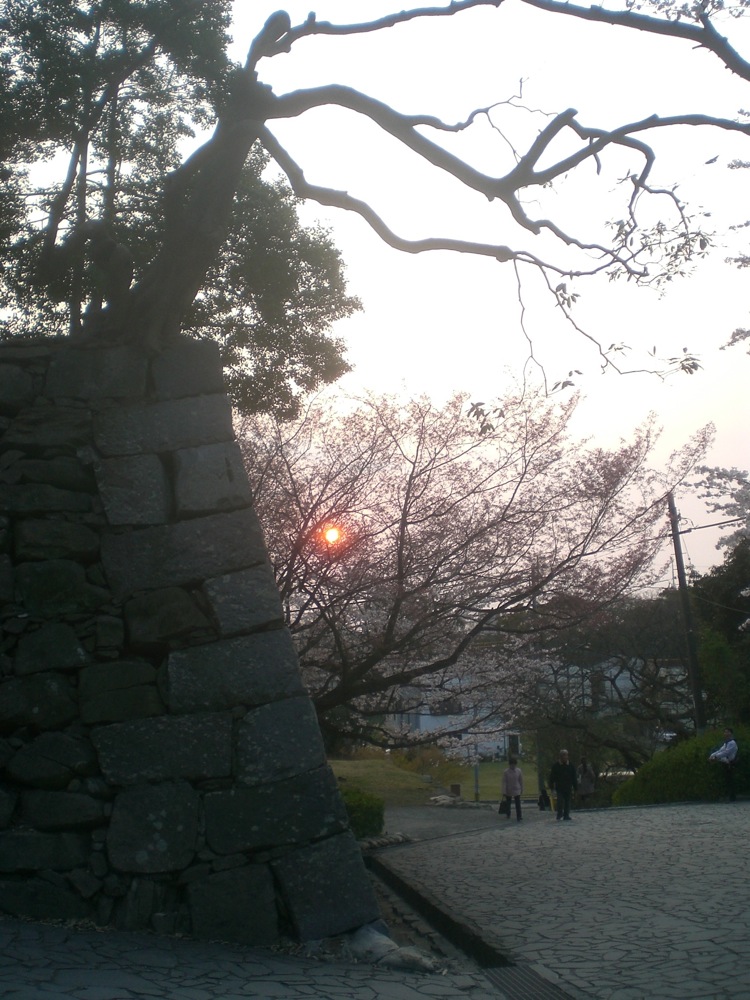 Ruines du château: le soleil se couche