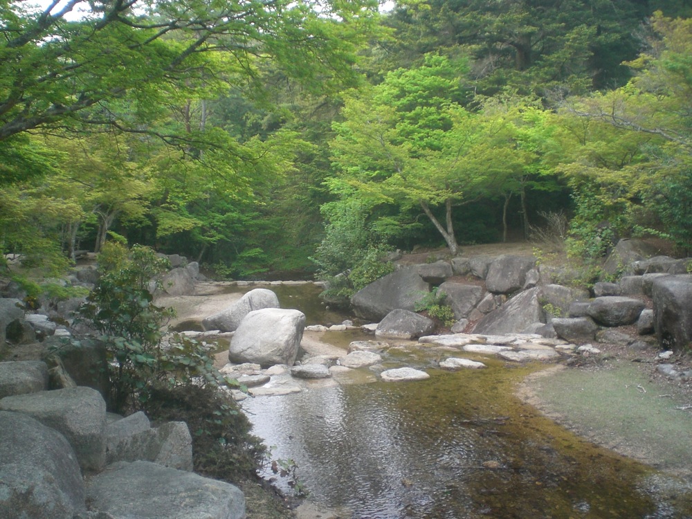 Un joli parc en bas de la montagne