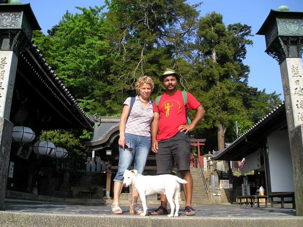 Pause photo dans l'un des nombreux temples du parc