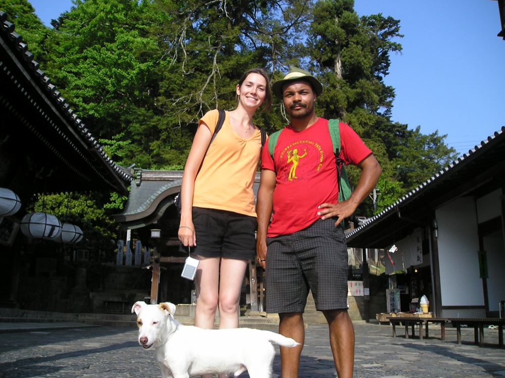 Pause photo dans l'un des nombreux temples du parc
