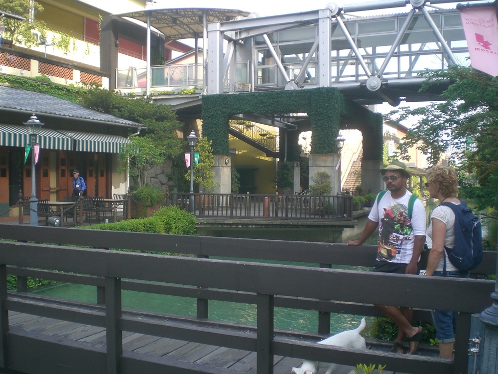 Quartier de Harborland: pleins de restaurants, de centres commerciaux, d'immeubles et des terrasses aménagées au bord d'une rivière artificielle