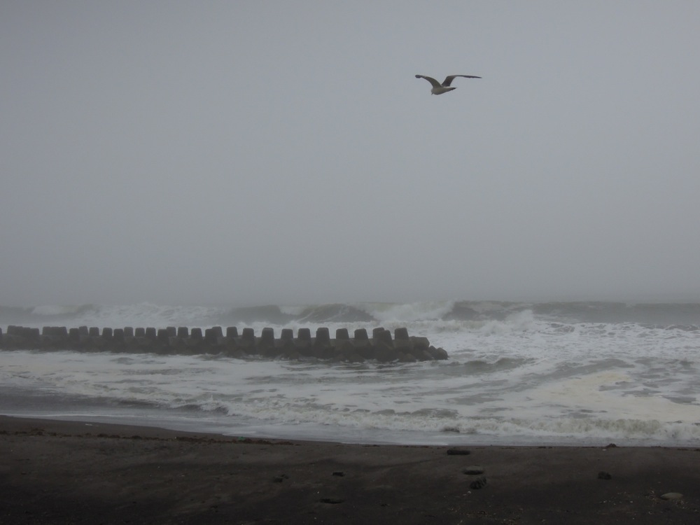 La mer est très agitée depuis plusieurs jours. La grisaille quotidienne n'arrange rien aux paysages!