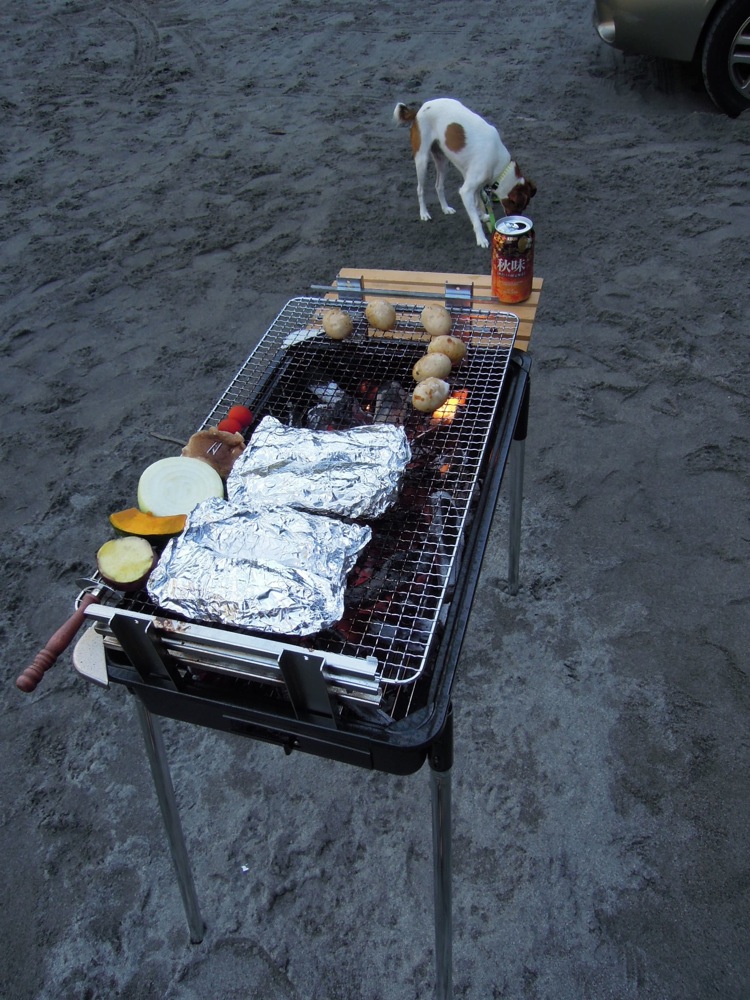 Barbecue: citrouille, oignon, saumon en papillotte, oeufs...